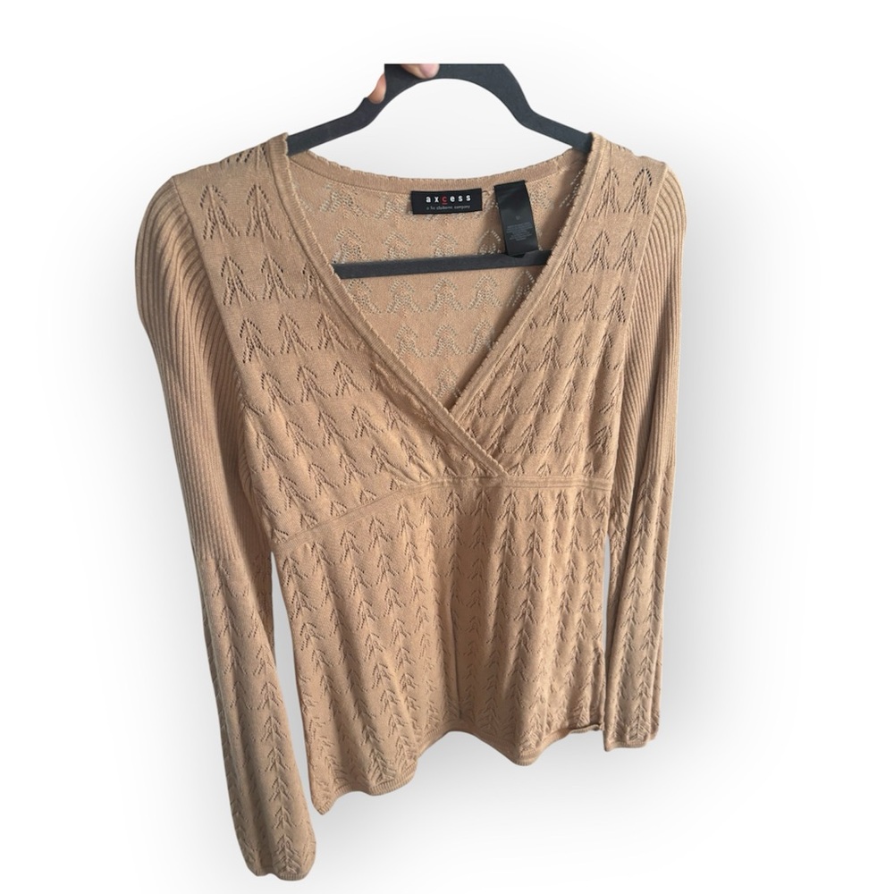 Y2K Axcess by Liz Claiborne Babydoll Ribbed Knit Top, Medium